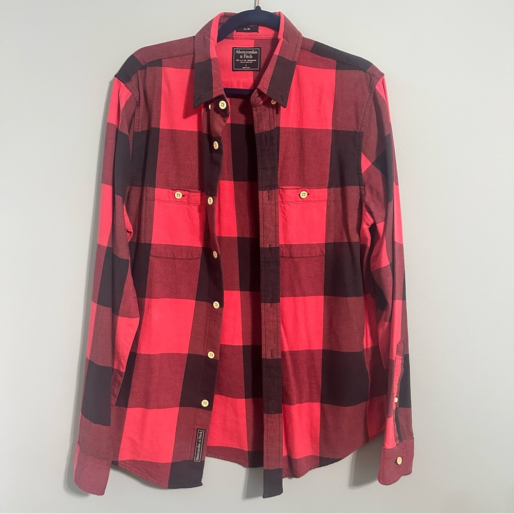 Abercrombie & Fitch Slim Lumberjacket Collared Button Shirt Large